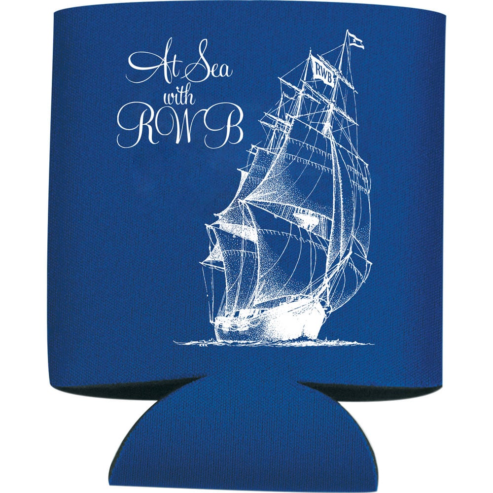 Red Wanting Blue Blue Koozie Back