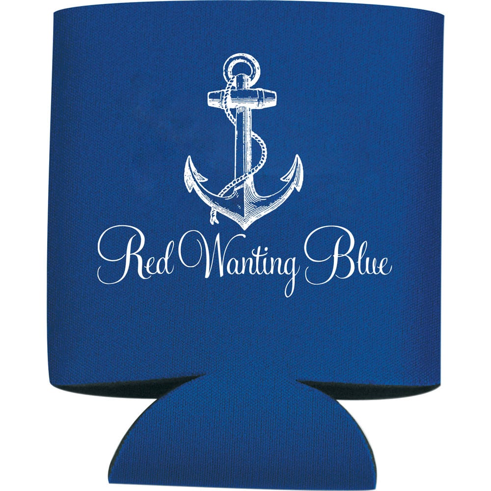 Red Wanting Blue Blue Koozie Front