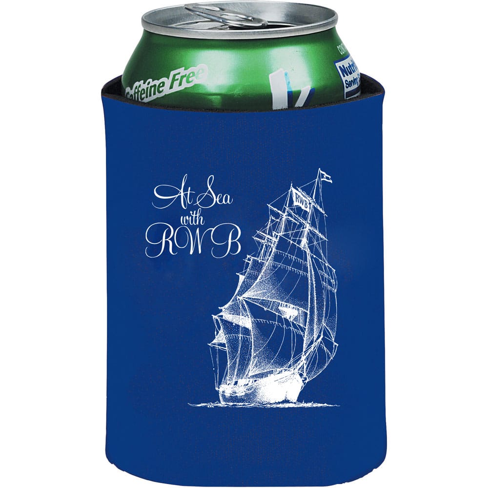 Red Wanting Blue Koozie Can