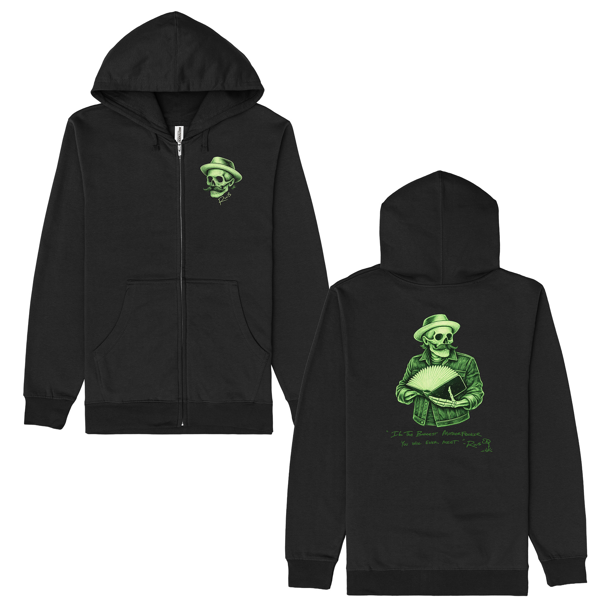 My Name Is Death Zip Hoodie - Glow In The Dark Edition