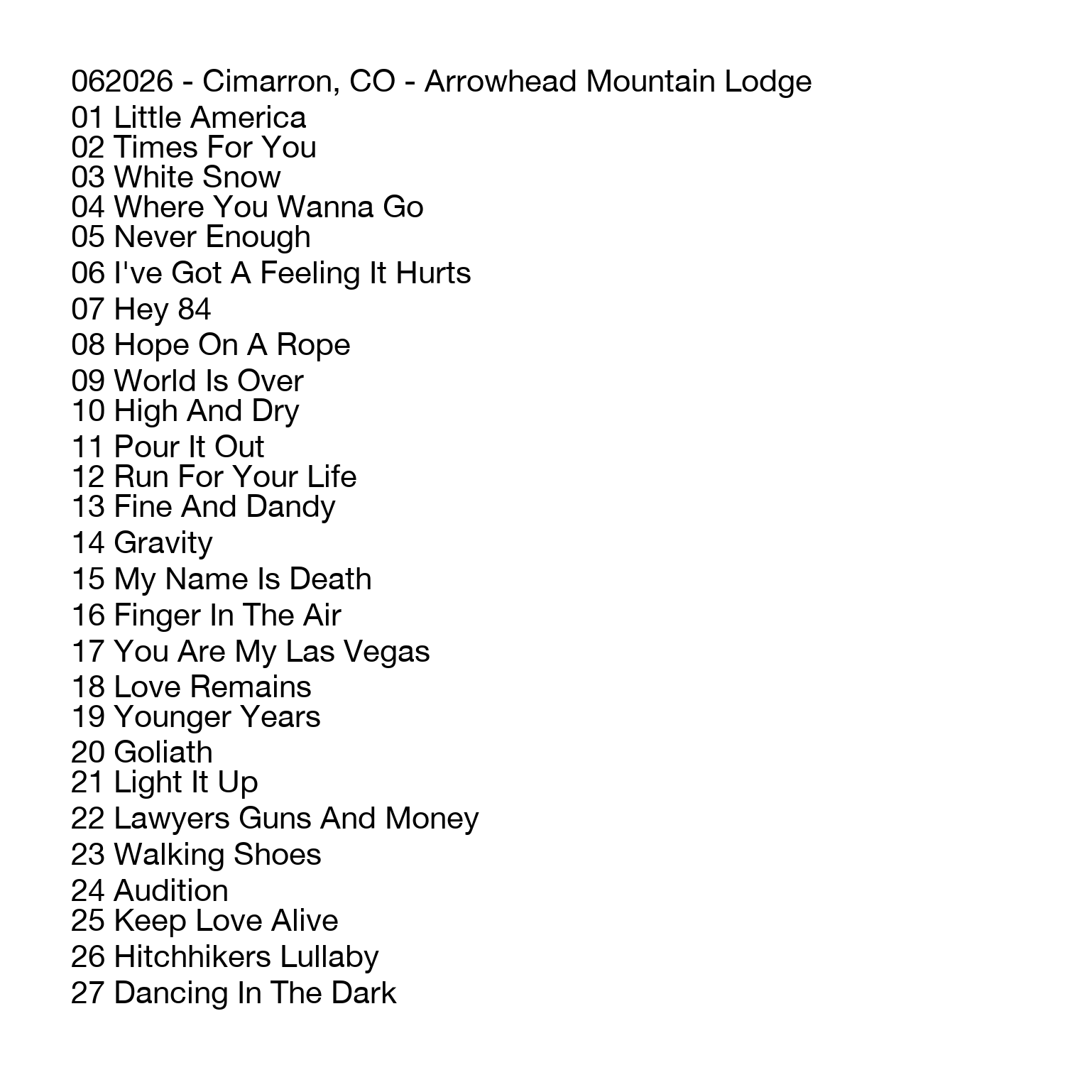 06/20/2026 - Cimarron, CO (Live Show Recording) - Image 2
