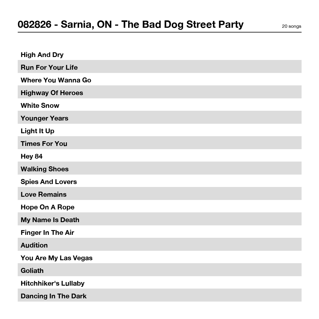08/28/2026 - Sarnia, ON (Live Show Recording) - Image 2