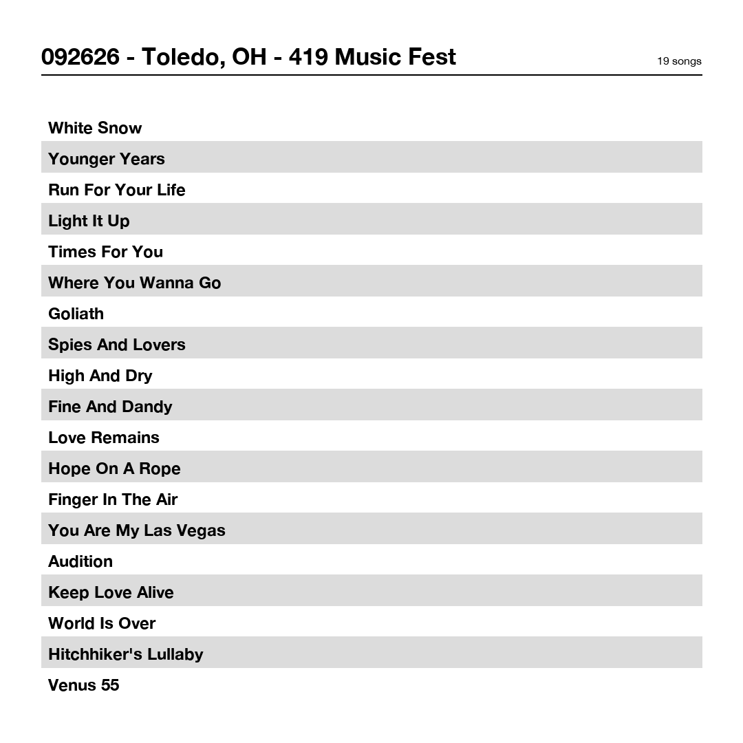 09/26/2026 - Toledo, OH (Live Show Recording) - Image 2